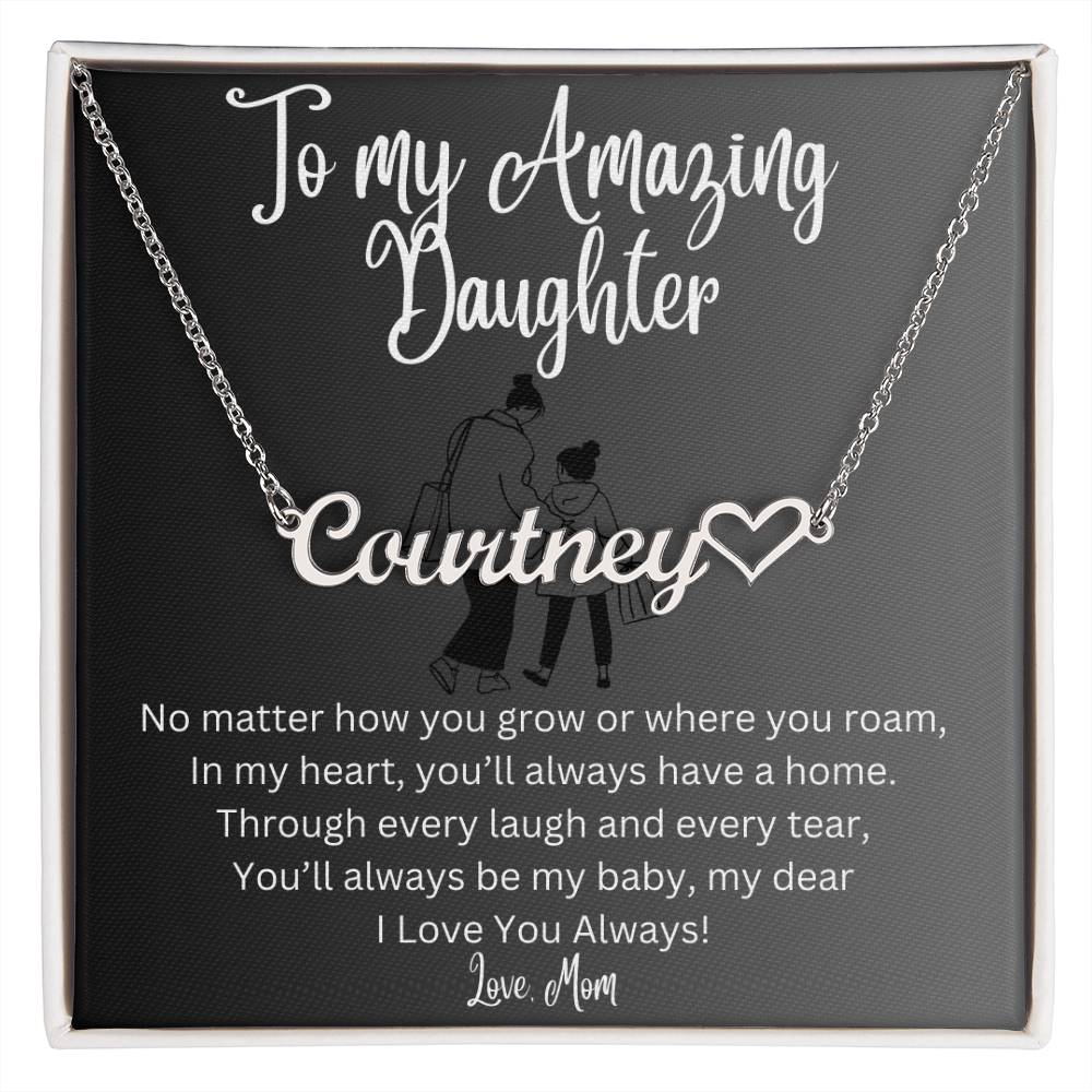 Elegant Name Necklace for Daughter From Mom